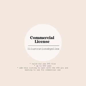 Licence commerciale pour Illustrationsbyellex | Jusqu'à 500 unités et à des fins commerciales