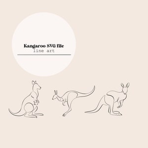 Kangaroo Line Art | Kangaroo and Joey | Australian Animals | Roo and baby| Digital Download | Laser Cutting SVG file Digital File
