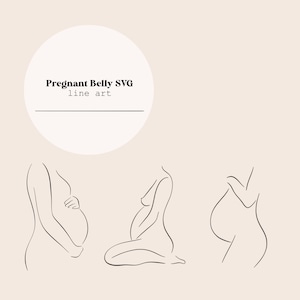 Linia sztuki brzucha w ciąży | Przyszła matka | Brzuch w ciąży | Noworodek | Narodziny | Położna | Pobieranie pliku cyfrowego SVG | OBGYN