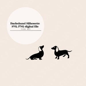 Dachshund Silhouette Dog Line Art | Dog Puppies Line Drawing | Sausage dog Line Digital File | Laser Cutting Instant Download | SVG file