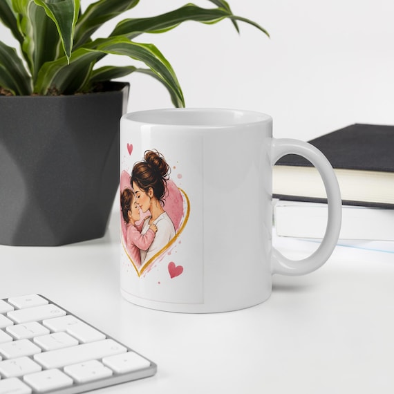 Tasse fête des mères rose | Mug maman amour | Cadeau maman personnalisé | Idée cadeau femme | Ej7S