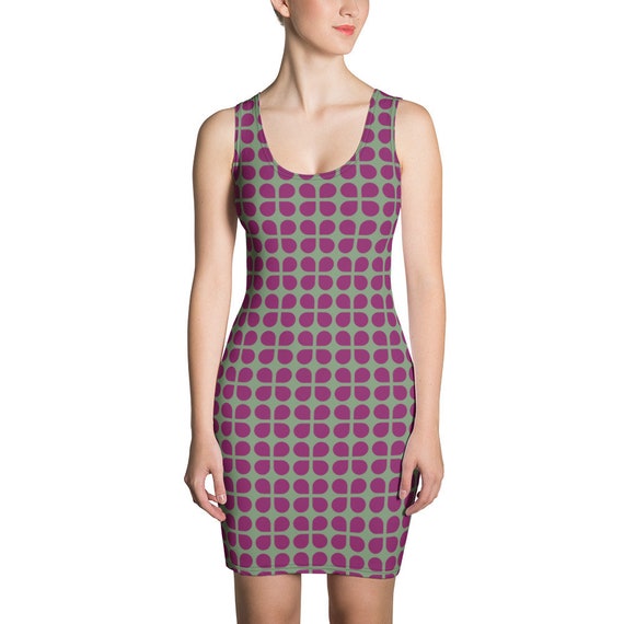 Short dress, Dressy dress in soft and comfortable microfiber yarn, printed from bottom to top