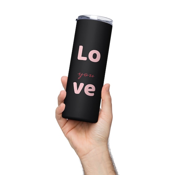 STAINLESS STEEL CUP, Aesthetic Cup, Reusable Love Quote Cup With A Metal Straw Is Perfect For All Your Drinks At Any Time Of The Day