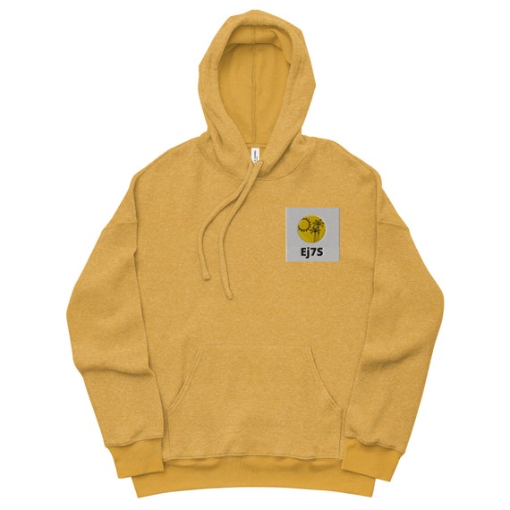 Unisex suede effect fleece hoodie, ring-spun cotton, sueded polyester fleece, exceptionally soft, comfortable.
