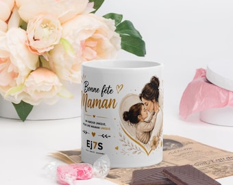 Beige Mother's Day Mug | Elegant Mom Mug | Chic Gift for Mom | Gift Idea for Women | Ej7S