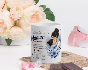Blue Mother's Day Mug | Sweet Mom Mug | Original Gift for Mom | Gift Idea for Women | Ej7S