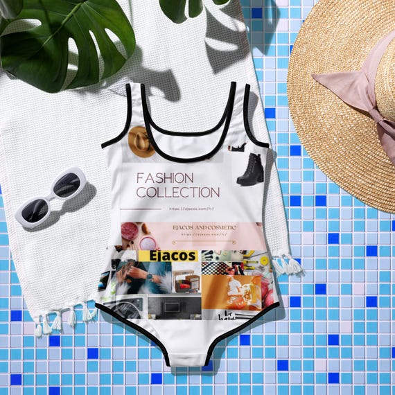 Teen girl's swimsuit with all-over print, made of soft and comfortable microfiber yarn, one-piece swimsuit