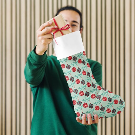 Green and red Christmas stocking