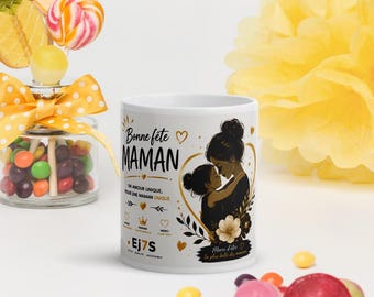 Black and gold Mother's Day mug | Luxury mom mug | Premium gift for mom | Gift idea for women | Ej7S