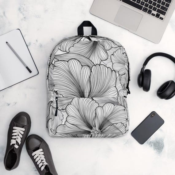 Backpack, Hibiscus personalized backpack, Hibiscus personalized bag, children's backpack