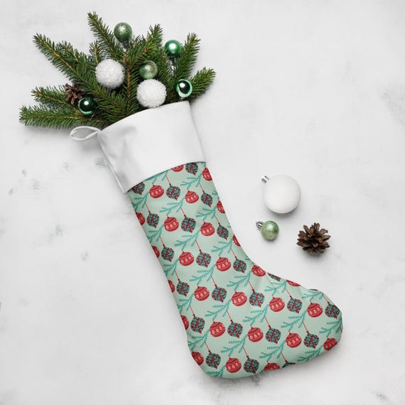 Green and red Christmas stocking