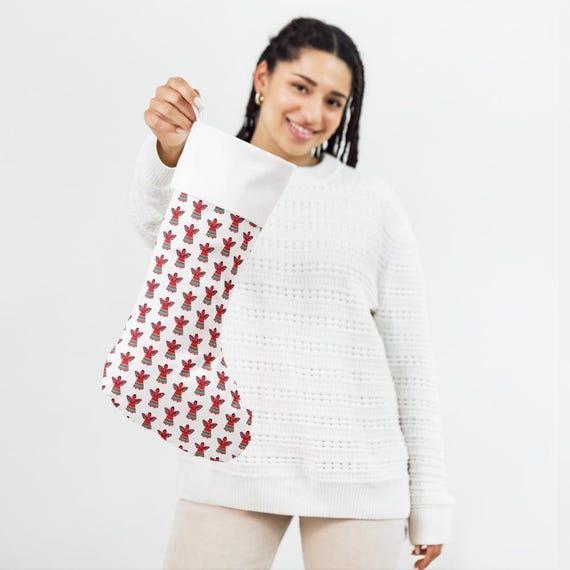 Red and white Christmas stocking