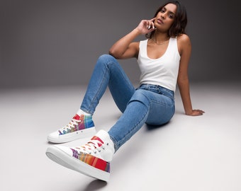 Women's high-top canvas trainers