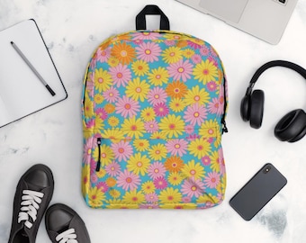 Personalized Floral Backpack, Personalized Bag, Children's Backpack