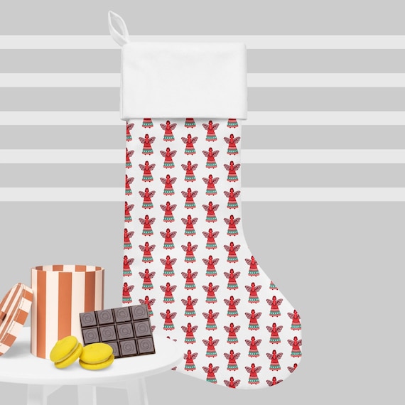 Red and white Christmas stocking