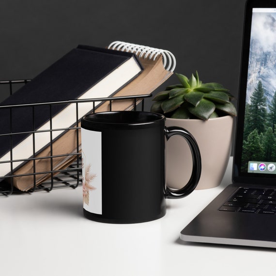 Black glossy mug - stylish and perfect for your morning coffee or afternoon tea