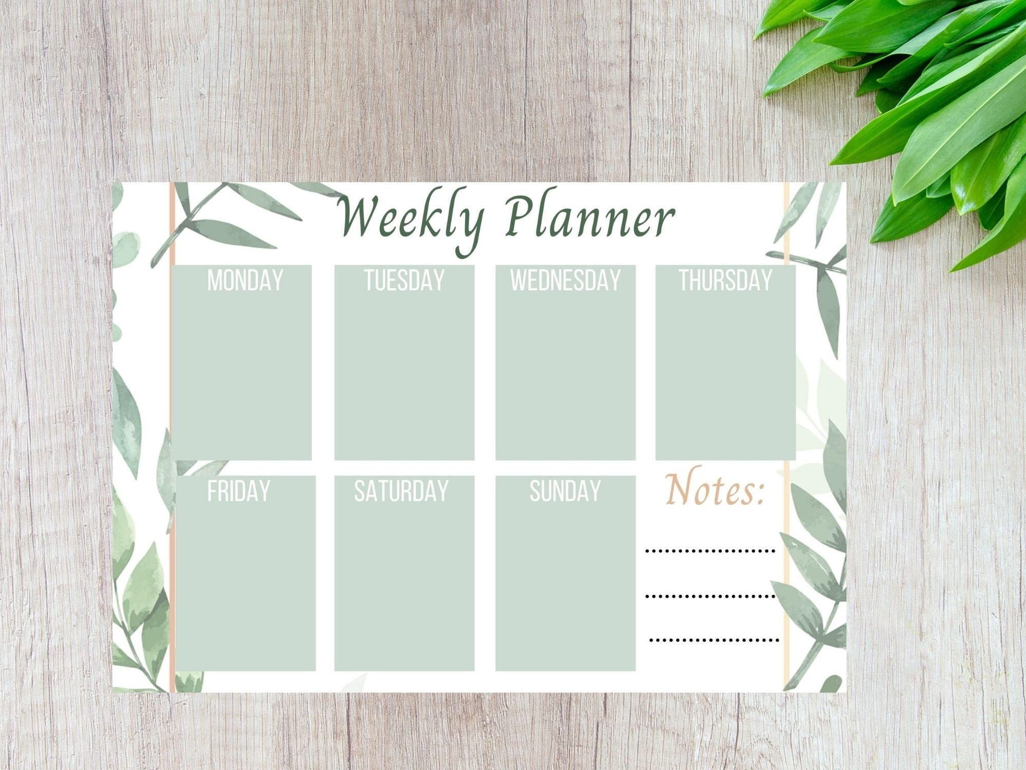 Weekly Planner Floral Printable - Etsy