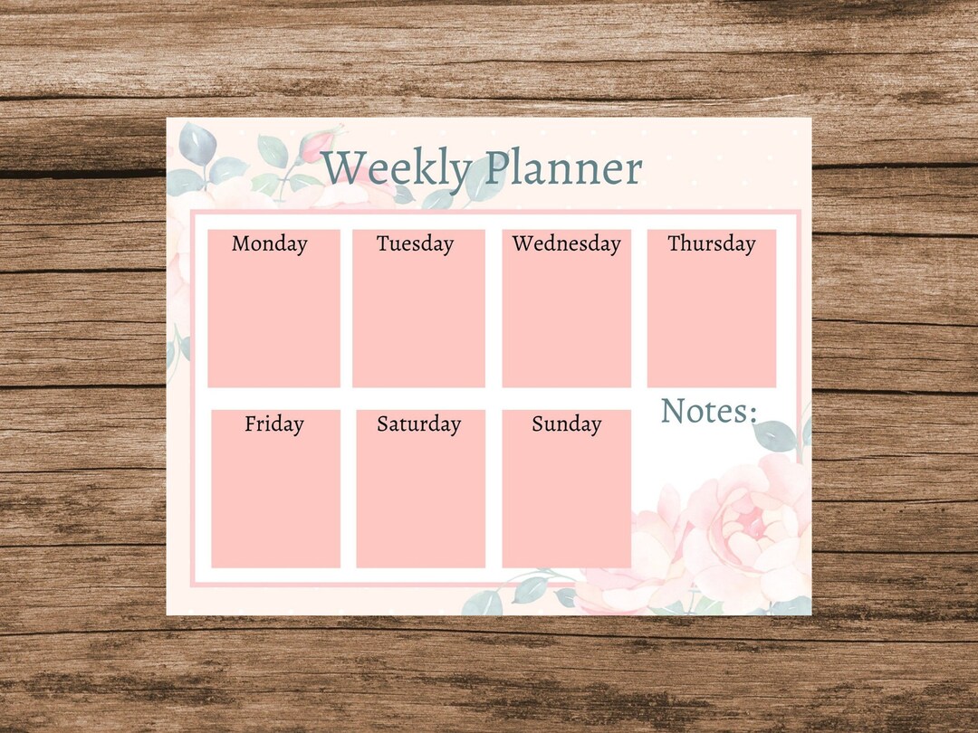 Weekly Planner Printable Floral - Etsy