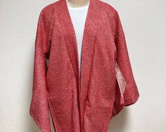 Kimono Haori -Shibori RED- /kimono jacket/ Japanese antique