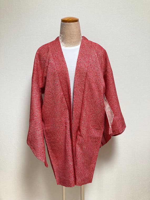 Kimono Haori -Shibori RED- /kimono jacket/ Japane… - image 1