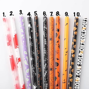 Reusable halloween straws - you pick design - fast shipping