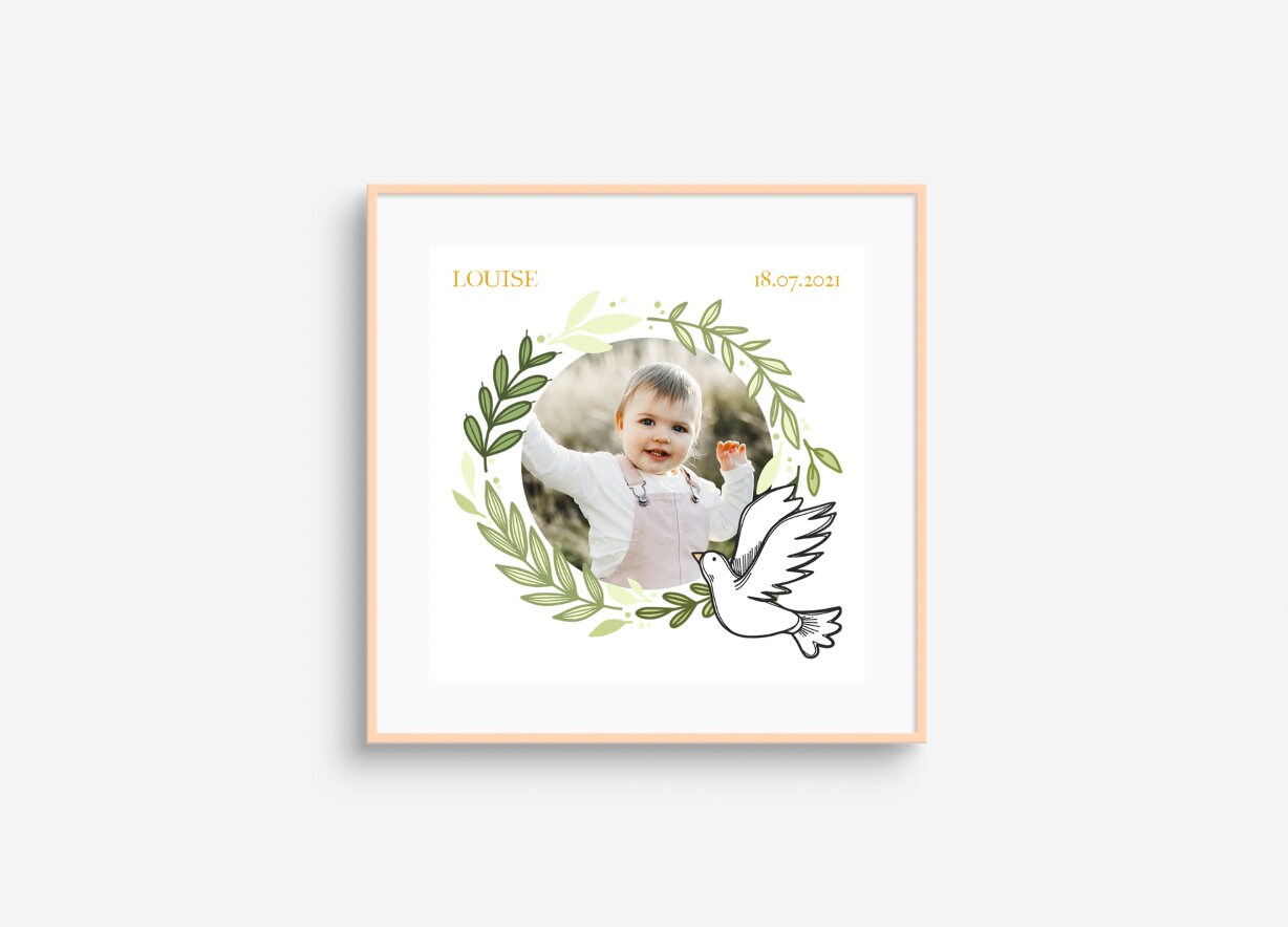 Affiche Bapteme - Format Carré Batpême, Boho, , Décoration, Slow Life, Religion, Catholique, Chretie