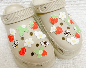Shoe Charms Shoe Charms Set Shoe Charms Cute Clog Charms Plants Strawberry Decor Strawberry Charms Shoe Clips Sandal Charm