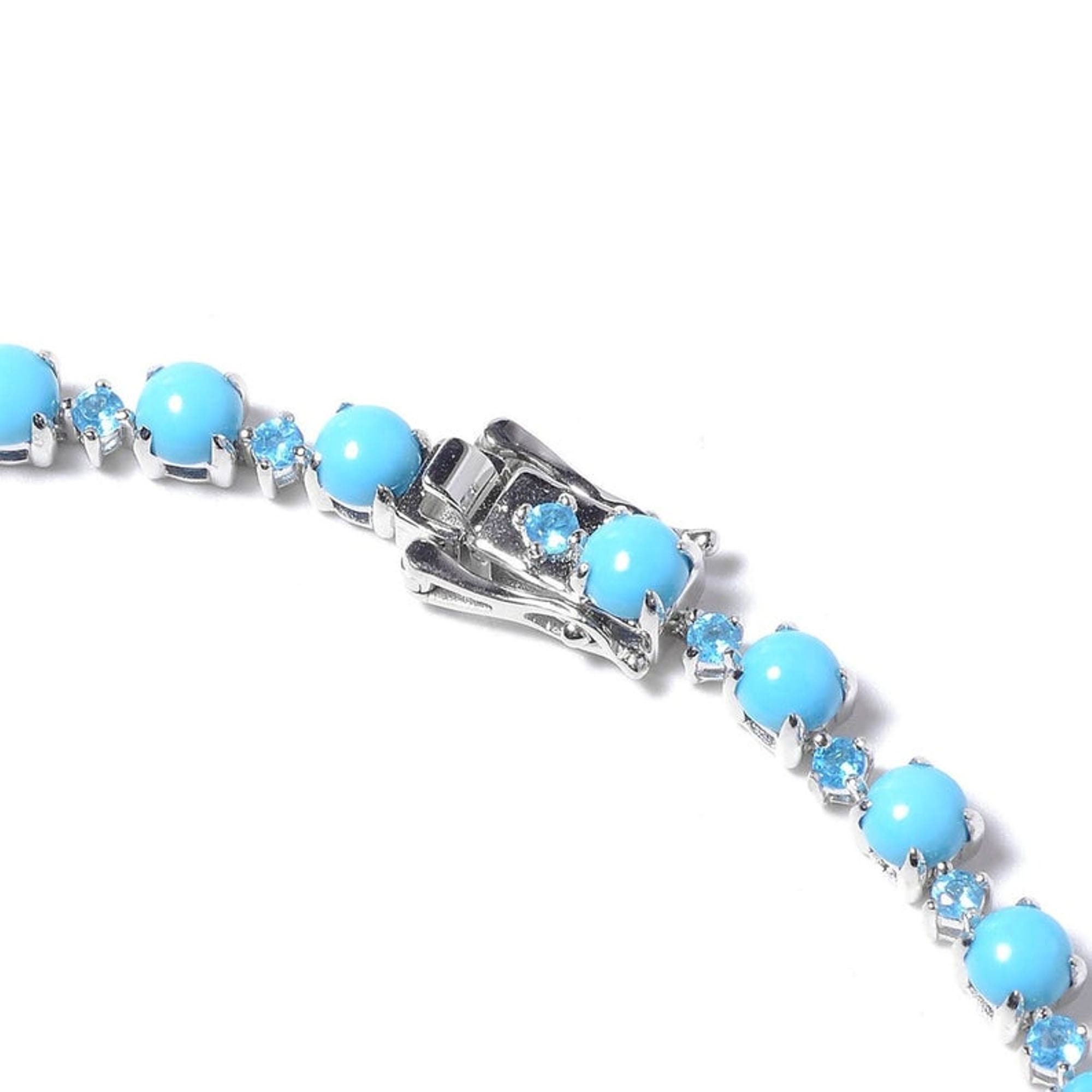 925 Sterling Silver Topaz Tennis Necklace Handmade Jewelry | Etsy