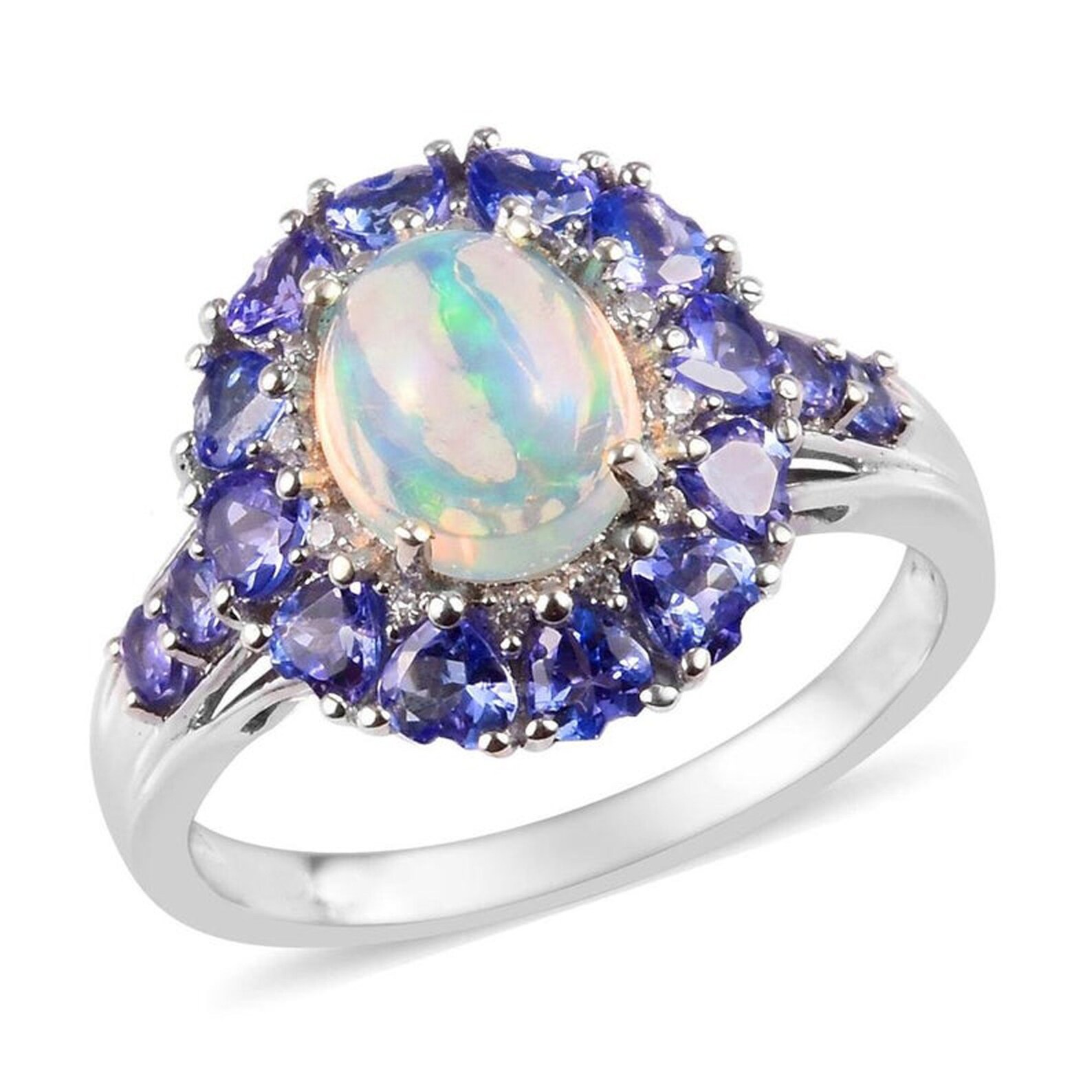 Tanzanite Ring Natural Opal Multi Fire Ring Opal Gemstone | Etsy