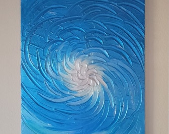 Textured Wall Art /Impasto painting /Texture Modern Blue Art/ Oil Painting /Geode resin art /Texture Art, geode wall art, 3D epoxy art
