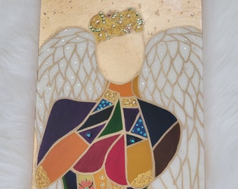 Resin Wall Art/Body Woman Angel Art/Resin canvas/Pop art wall art /Gold leaf/Modern Art/Wall Hangings, geode resin art, resin wall art, Gift