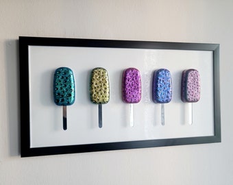 Popsicle Resin Wall Art/Pop wall art/Popsicle Sculptures/Resin Popsicle/Popsicle wall art/Crystal popsicle/Home decor, Resin wall art