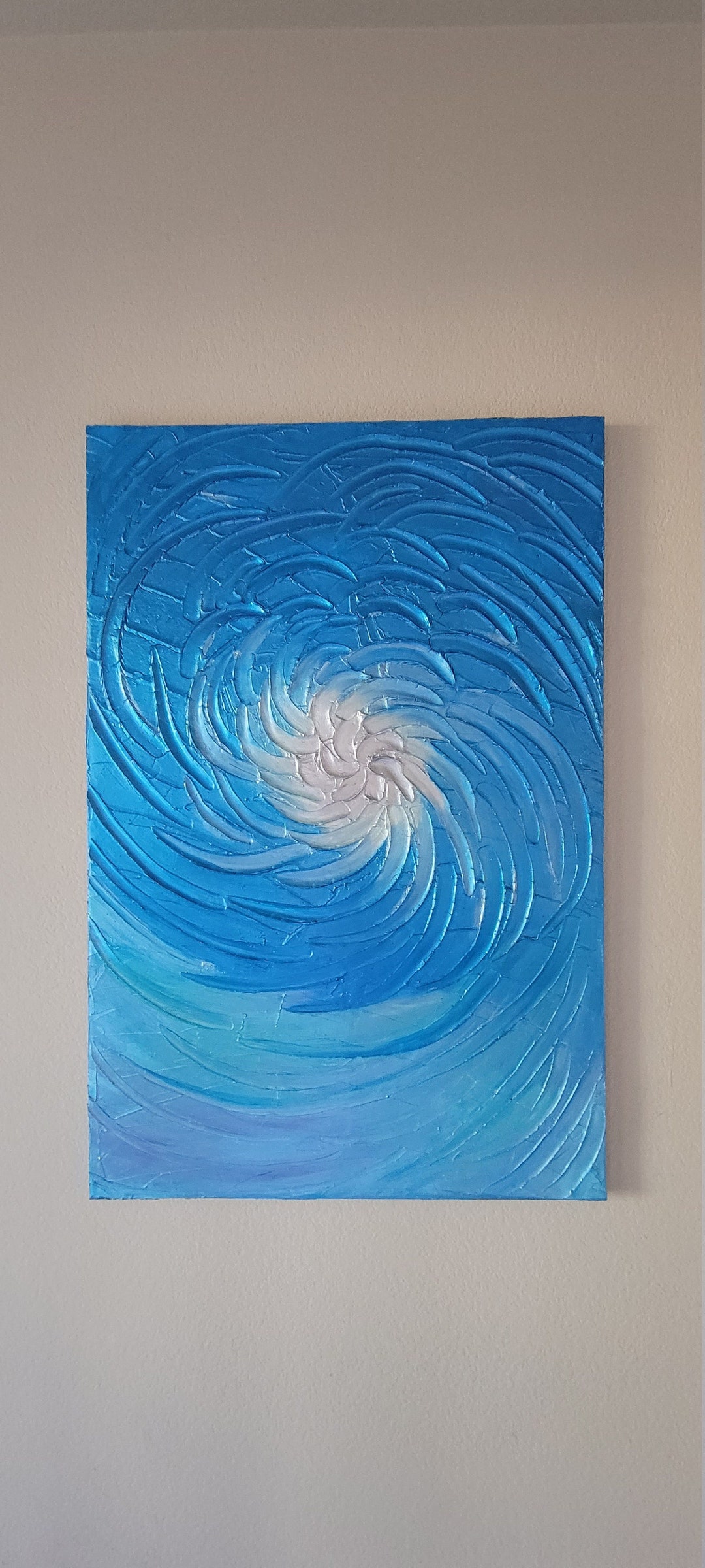 Textured Wall Art /impasto Painting /texture Modern Blue Art/ Etsy