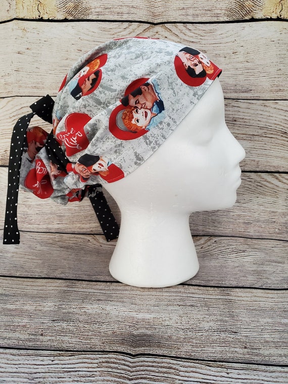 Reversible I Love Lucy Scrub Cap 