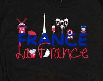 France T-Shirt: Eiffel Tower, Macaroons, French Design
