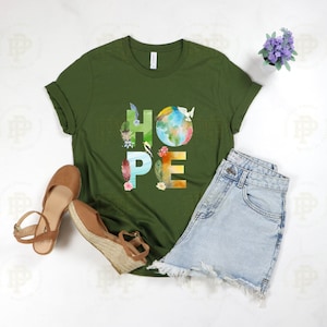 Hope Watercolor unisex adult Tee | Happy earth day to raise awareness on saving the planet | feathers and birds | Inspiring gift 2022