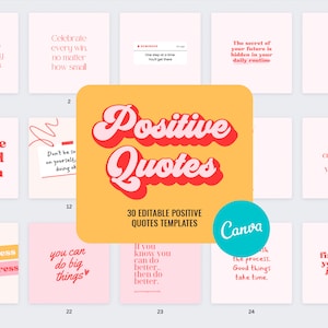 Modelli di post con citazioni di Instagram / Citazioni ispiratrici / Citazioni motivazionali / Pacchetto di citazioni positive modificabili / Citazioni sui social media di Canva