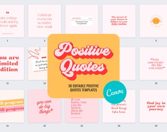 Instagram Quotes Post Templates | Inspirational Quotes | Motivational Quotes | Editable Positive Quote Pack | Canva Social Media Quotes