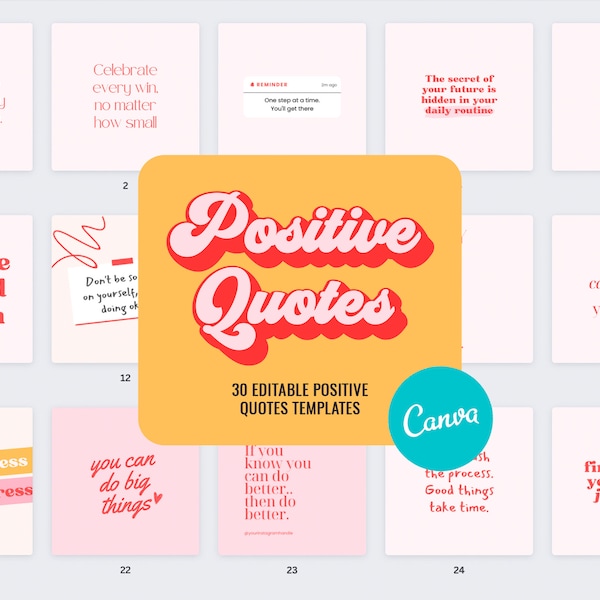 Instagram Quotes Post Templates | Inspirational Quotes | Motivational Quotes | Editable Positive Quote Pack | Canva Social Media Quotes