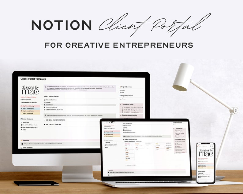 Notion Client Portal Template | Creative Entrepreneurs | Notion Template | Digital Download | Notion Planner | Notion Organize Templates 