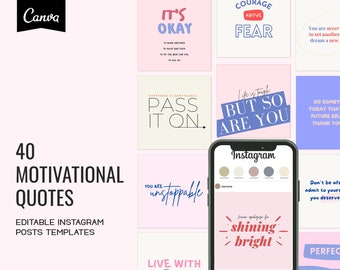 40 frases motivacionales para Instagram: Plantillas editables de Canva