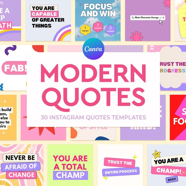 Modern Instagram Quotes Templates, Colorful Instagram Templates, Colorful Instagram Quotes Templates, Canva Quotes Templates