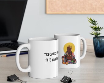 weißer ""kranker als der Durchschnitt"" BIGGIE KLEINER BECHER | Teebecher | Kaffeebecher