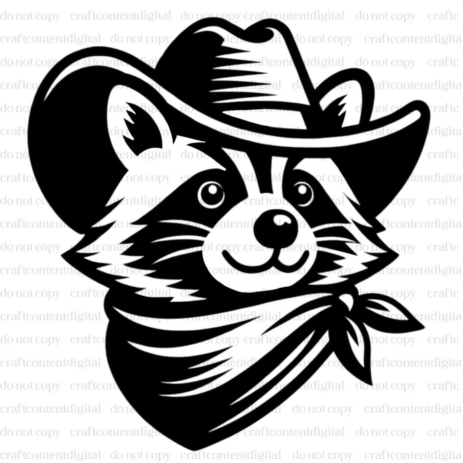 Cowboy Raccoon SVG | Western PNG Clipart | Funny Trash Panda Digital ...
