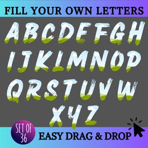 Editable Distressed Letter Frames for Canva: Drag & Drop Alphabet (PDF Download)