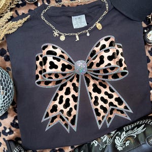 Leopard Kokette Bogen PNG - Girly Shirt Design, Sublimation (Digitaler Download)