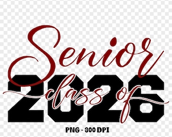 Clase de último año de 2026 SVG PNG, diseño de camiseta de último año, descarga digital de graduación