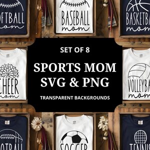 Sportmoeder SVG-bundel | Honkbal, softbal, basketbalclipart | Cricut digitale download voor mama-merchandise