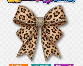 Leopard Coquette Bow PNG: Girly Shirt Design, Sublimation (Digital Download)