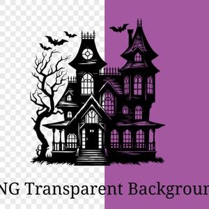 Haunted House SVG | Spooky Halloween Mansion Clipart | Creepy Haunted House Digital Download for Cricut & Silhouette
